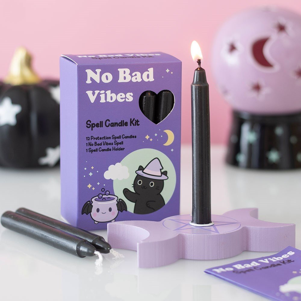 Something Different - No Bad Vibes Spell Candle Kit Kaars - Zwart/Lila